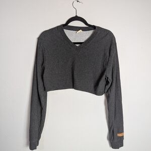 S Uptown Sweats by Kiya Tomlin Cropped Gray Sweatshirt